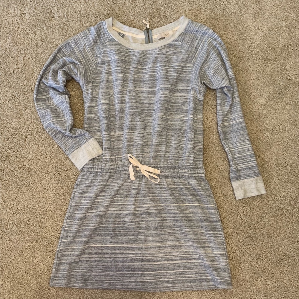 Loft - sweatshirt dress “Space dyed blue & white”